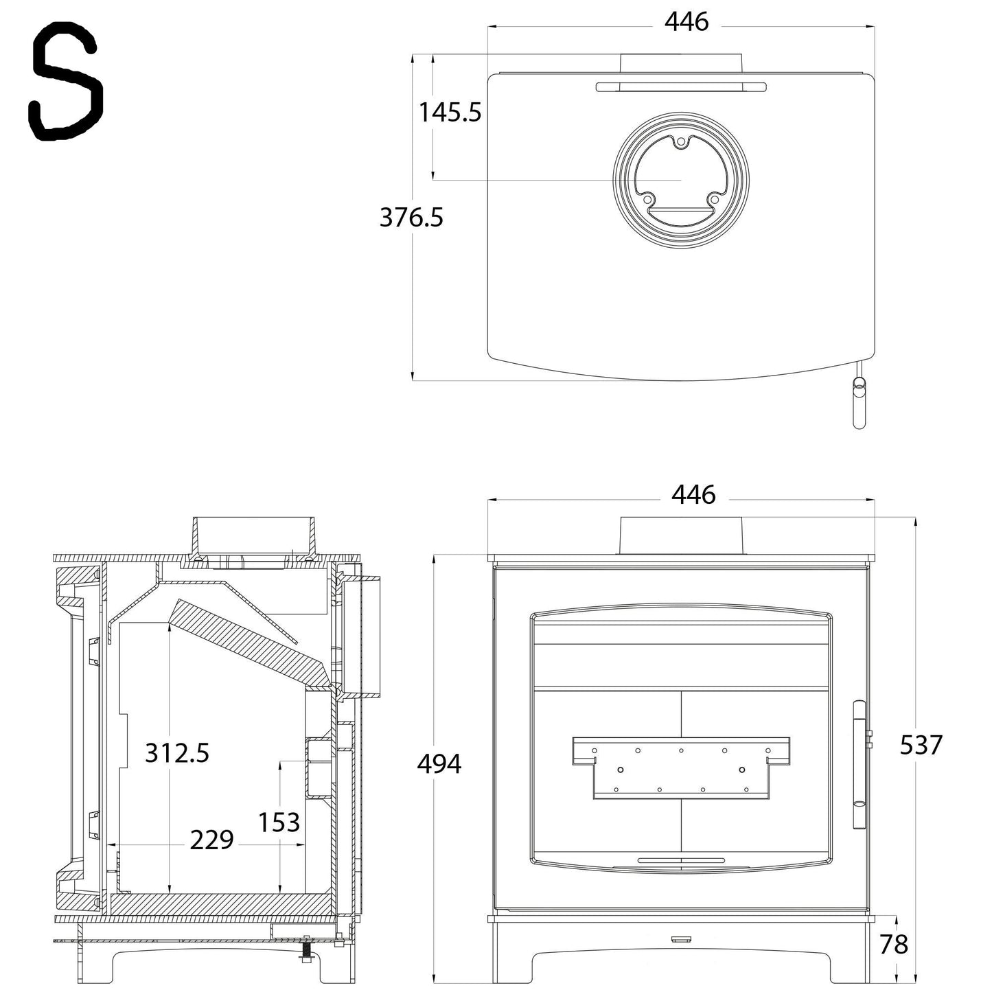 Tinderbox Woodburning Stove S/M/L/Tall - Ideal Stoves